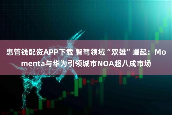 惠管钱配资APP下载 智驾领域“双雄”崛起：Momenta与华为引领城市NOA超八成市场