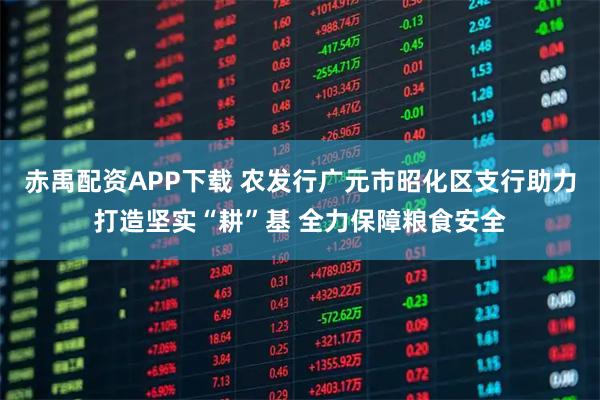 赤禹配资APP下载 农发行广元市昭化区支行助力打造坚实“耕”基 全力保障粮食安全