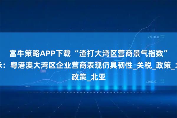 富牛策略APP下载 “渣打大湾区营商景气指数”显示：粤港澳大湾区企业营商表现仍具韧性_关税_政策_北亚