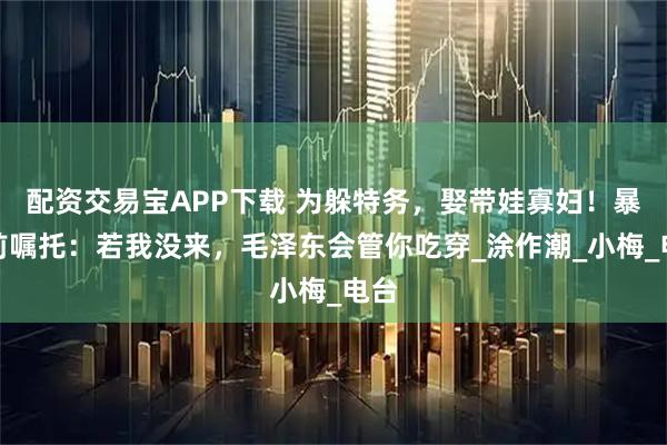 配资交易宝APP下载 为躲特务，娶带娃寡妇！暴露前嘱托：若我没来，毛泽东会管你吃穿_涂作潮_小梅_电台