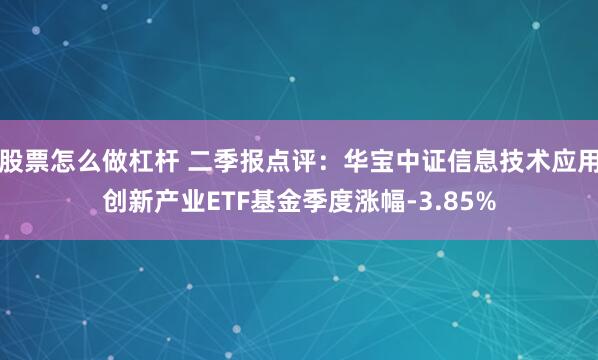 股票怎么做杠杆 二季报点评：华宝中证信息技术应用创新产业ETF基金季度涨幅-3.85%